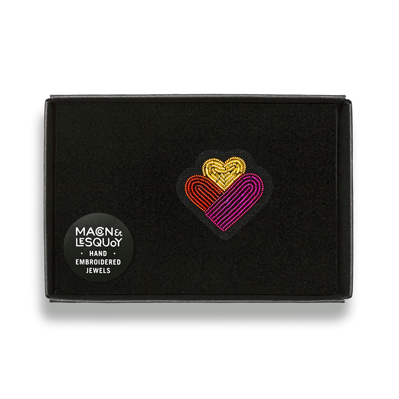 M&amp;L Family Heart brooch