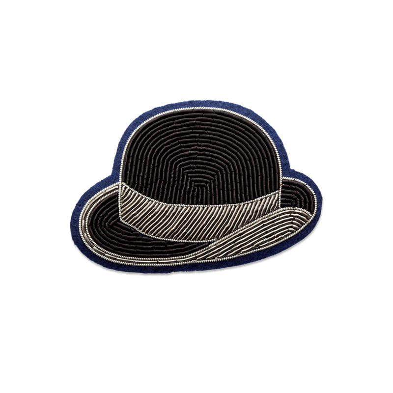 M&amp;L Large Bowler Hat brooch